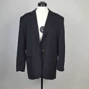 Tribal Black Oversized Vintage Blazer – Made in Canada – Size 5/6